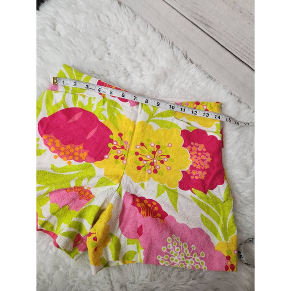 Lilly Pulitzer Womens Casual Shorts Multicolor Floral Printed Side Zip Cotton 4 - Picture 3 of 7
